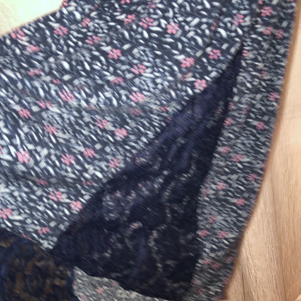 abercrombie 12 Floral Navy Coral White Sleeveless High Low Maxi Dress Lace - Picture 8 of 11